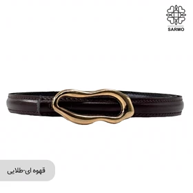 کمربند 1.5 سانت نوا کد005 (قهوه ای-طلایی)