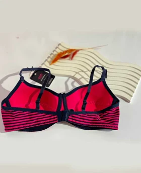 سوتین فنردار طرح راه راه سرخابی هونکس کد 2020