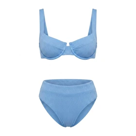 ست بیکینی Cupshe مدل Escaping Blue Underwire – آبی، فنردار و با پایین‌تنه هیپستر