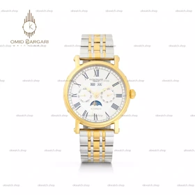 ساعت مچی پتک فیلیپ فول دیت سیلورطلایی صفحه سفید Patek Philippe