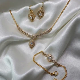 سرویس کامل برند شین مدل «اشک الماس» | نگین تک سولیتر با گارانتی 1 ساله