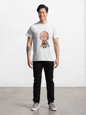 تیشرت مرد تک مشتی | تیشرت One Punch Man طرح Saitama One Punch-Man کد 123980