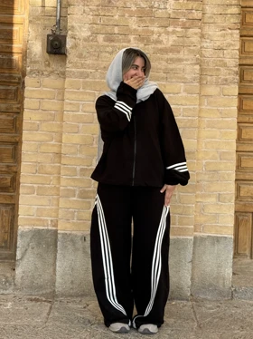 ست دورس شلوار دو نخ ضخیم (مشکی)