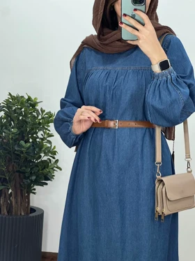 پیراهن مانتویی جین با قد بلندتر