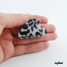 کلیپس دخترانه مدل بند انگشتی طرح صخره پلنگی (سفید)