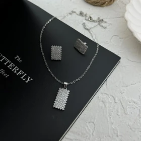 نیم ست زنانه شیک با طرح مستطیل جواهری زیبا