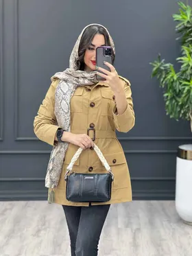 مانتو پاییزه چهار جیب پیله دار