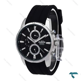 ساعت الکسا A0102 مردانه سه موتوره استیل مشکی Alexa-6211-G