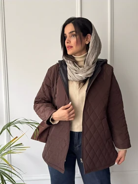 کاپشن زنانه کلاهدار آستردار ونوس **