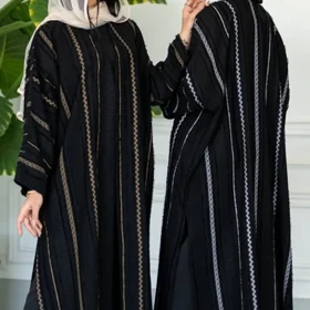 مانتو زنانه عبایی مجلسی راه راه