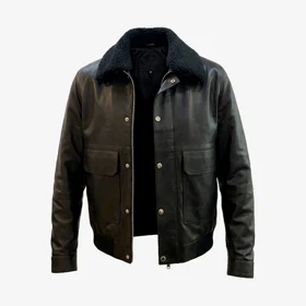 کاپشن مردانه چرم طبیعی گوسفندی مونو mono مدل K0010