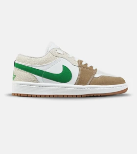 کفش کتانی مردانه و زنانه سفید کرم سبز NIKE jordan 1
