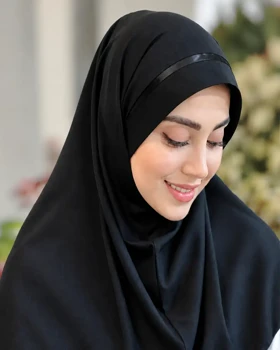 مقنعه مشکی تل سرخود اوت لت