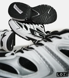 کفش کتانی مردانه سفید مشکی طوسی DIESEL S-SERENDIPITY SPORT