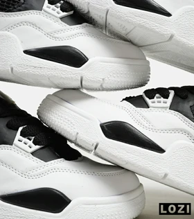 کتانی ساق‌دار مردانه مشکی سفید Nike air jordan 4
