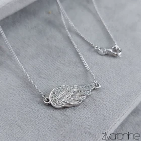 گردنبند ژوپینگ طرح بال فرشته نقره ای 50069
