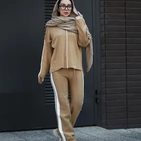ست بلوز و شلوار بافت کد دو خط ترک