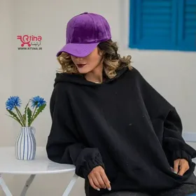 کلاه مخمل بیسبالی بنفش زنانه دخترانه