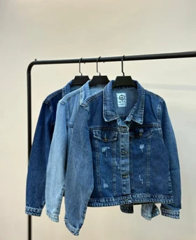 کت جین اندامی زاپ‌دار کوتاه