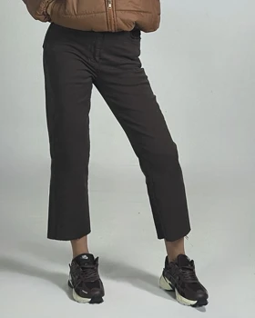 شلوار پایین کات قهوه ای کد 1000188