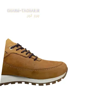 کفش روزمره مردانه چرم طبیعی نبوک مدل استینگ خاکی