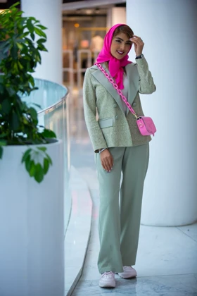 کت شلوار ژاکارد ترکیبی