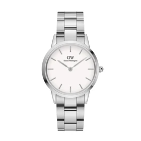 ساعت دنیل ولینگتون زنانه نقره ای صفحه سفید متوسط DW-3457-L