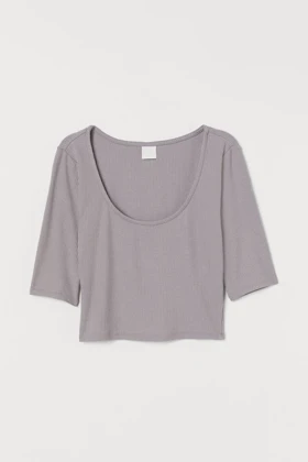 بولیز کراپ آستین کوتاه زنانه اچ اند ام کد H&M No. 0951062002/003