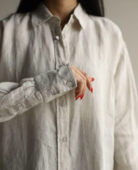 شومیز لینن بغل دکمه ngh