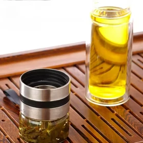 فلاسک شیشه ای دمنوش در دوحجم