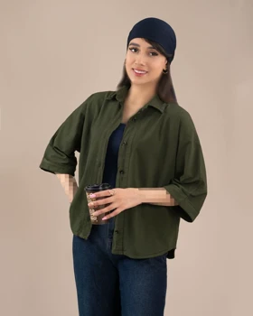شومیز الیافی سبز کد 29898