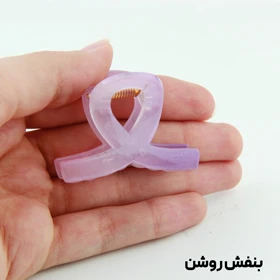کلیپس دخترانه مدل پیچی کوچک دو رنگ (بنفش روشن)