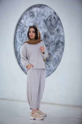 هودی شلوار بیسکوییتی پاییزه