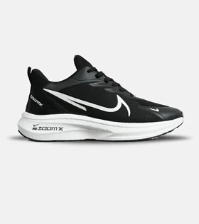 کفش کتانی بزرگ پا مشکی سفید NIKE zoom x مدل 8609