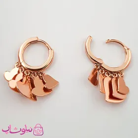 گوشواره زنانه حلقه‌ای ژوپینگ با آویز قلب