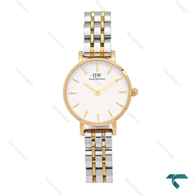 دنیل ولینگتون زنانه دورنگ طلایی صفحه سفید مینی DW-6320-L