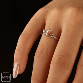 انگشتر نقره پروانه کد 451268
