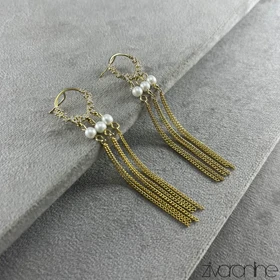 گوشواره زنانه مدل آبشاری نگین‌دار 20365