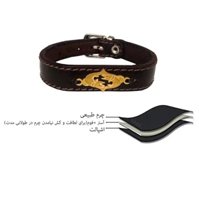 دستبند چرم وارک طرح نماد اسفند مدل لیبرا کد rb128