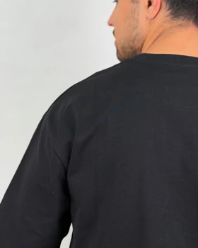 تیشرت مردانه زنانه اسپرت چاپ برجسته اثر انگشت رنگ مشکی کد 441120