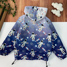 سویشرت تو خز طرح فضانورد رنج10،11سال