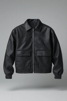 کت چرم آستر دار برش باکسی