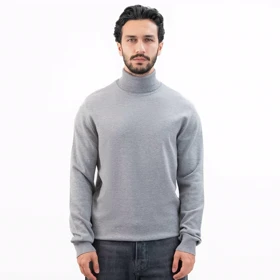 پلیور بافت یقه اسکی اسلیم فیت مردانه - 03252356