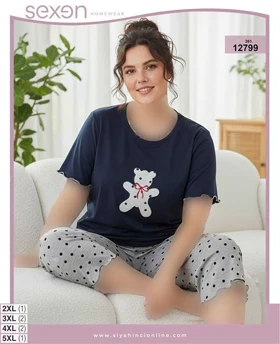 تیشرت شلوارک بیگ سایز sexen کد 12799