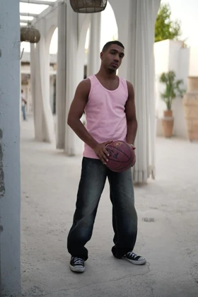 رکابی تنک تاپ ساده کوپ آیسان اسلامی صورتی