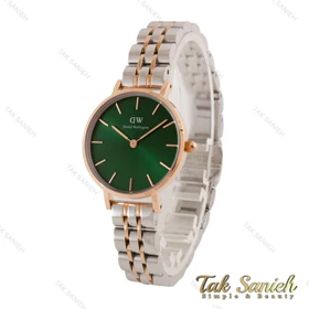 ساعت دنیل ولینگتون زنانه دورنگ رزگلد صفحه سبز DW-4712-L