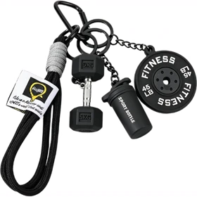 چارم بگ مدل Dumbbell Shaker Weight طرح وزنه، شیکر و دمبل (مشکی)