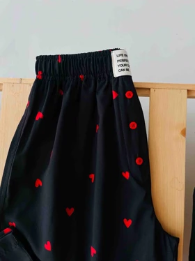 ست لباس راحتی تاپ و شلوار پیژامه زنانه قلبی