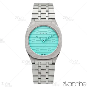 ساعت گوچی زنانه نقره ای صفحه آبی تیفانی 106031