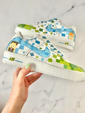 کفش اسپرت nike air forceبا طرح ماینکرافت